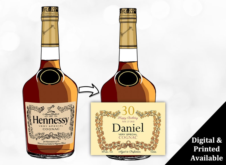 Custom HENNESSY Cognac Labels. Brandy Labels. Wedding Party | Etsy