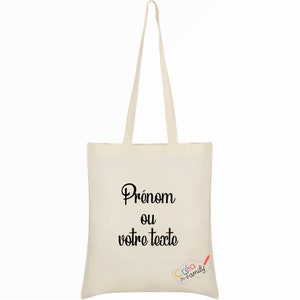 11 Borsa totes, borsa shopping in cotone personalizzata, testo, nome, frase immagine 1