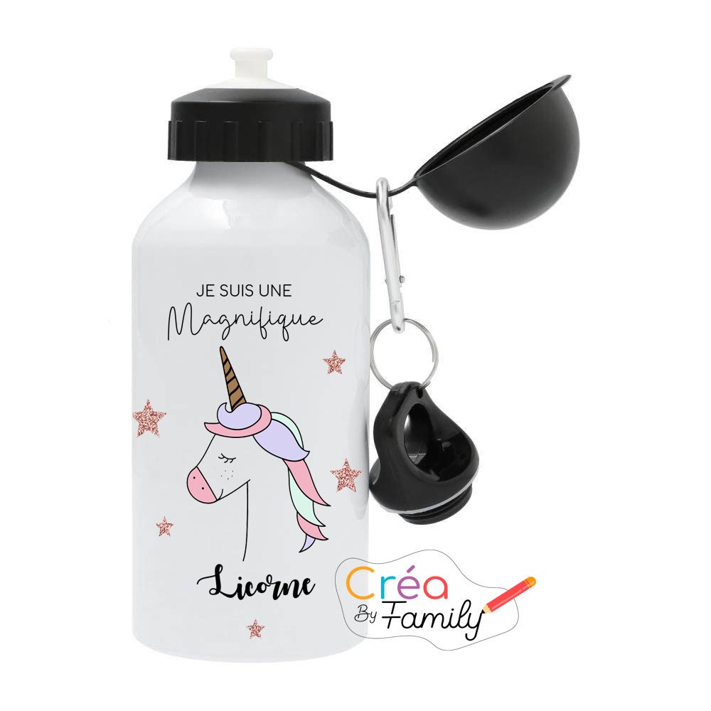 Gourde Personnalisée Licorne, Gamer, Geek, Happy Day, Arc Boho 500 Ml