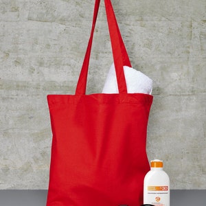 Tote bag, sac de course coton naturel Beige, Rouge ou Noir image 3