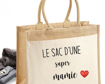 Sac de jute avec poche coton personnalisable ou à personnaliser