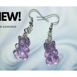 Cute gummy bear and gummy bear chain earrings women&#39;s girls jewelry/gift idea Free Shipping Canada