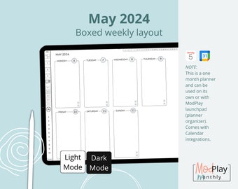 May planner goodnotes, 2024 digital planner, productivity planner, daily planner, weekly planner, monthly planner, iPad planner, to do