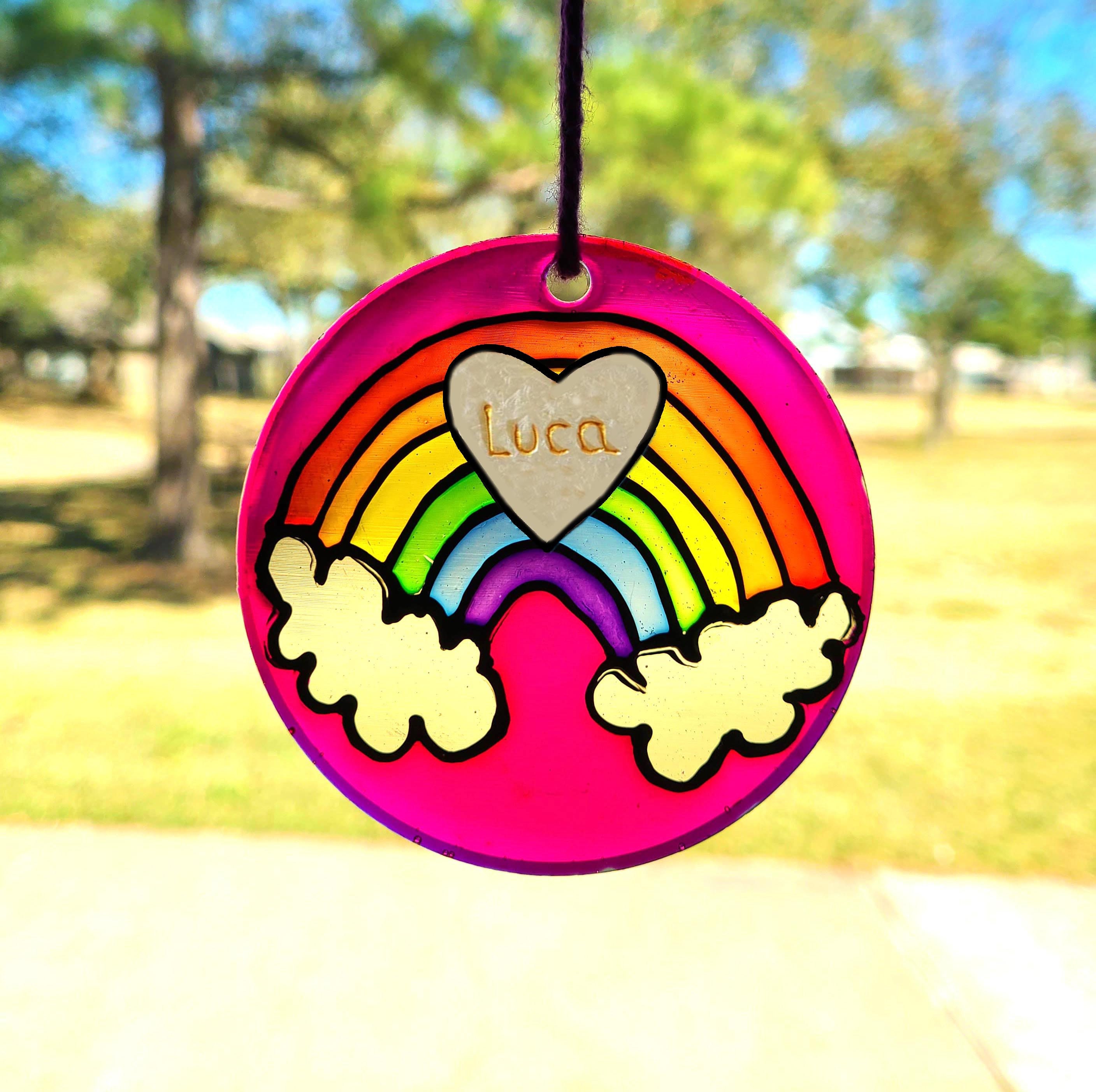 Stained Glass Dog Memorial Suncatcher, Rainbow Bridge Pet Loss Gift - Etsy