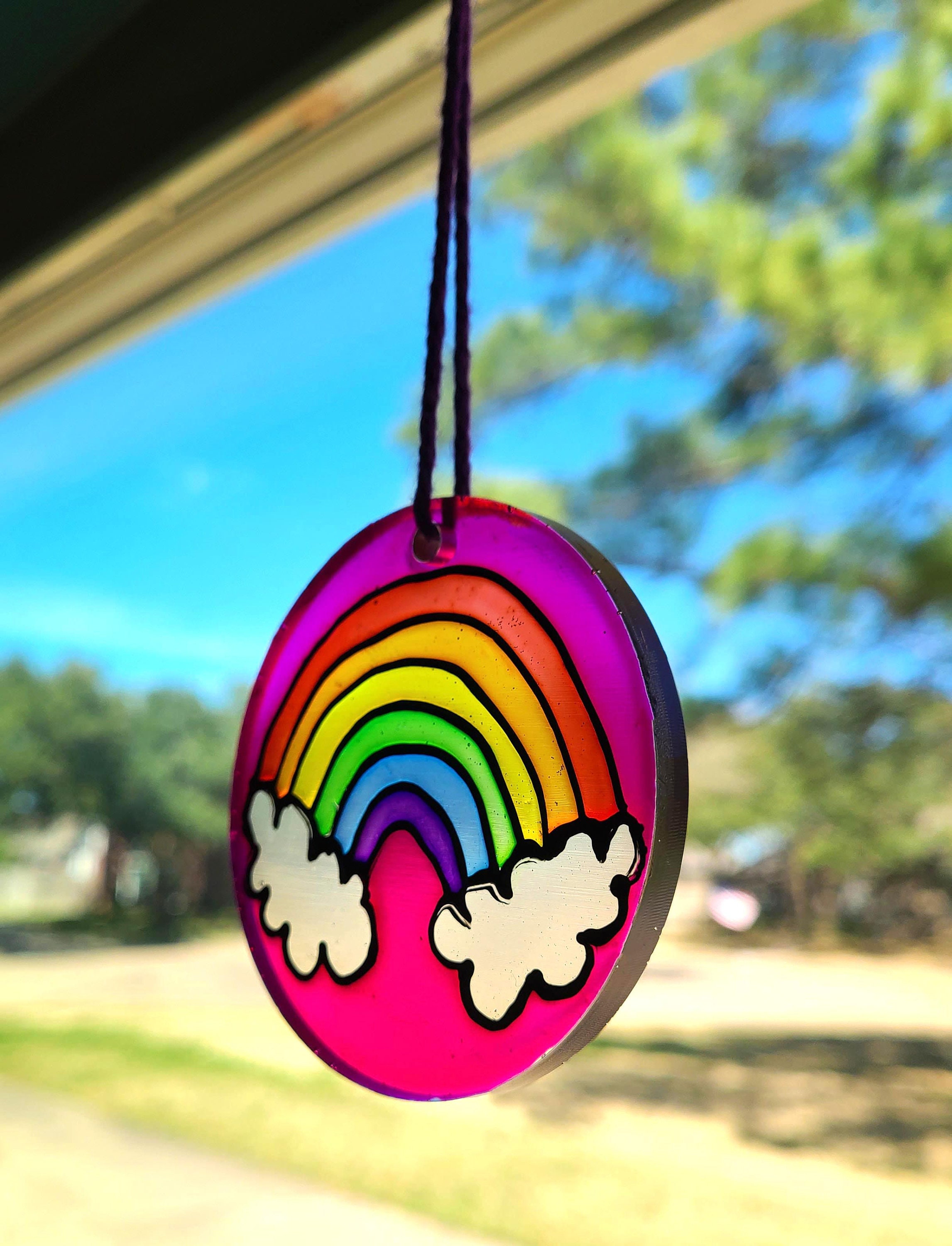 Stained Glass Dog Memorial Suncatcher, Rainbow Bridge Pet Loss Gift - Etsy
