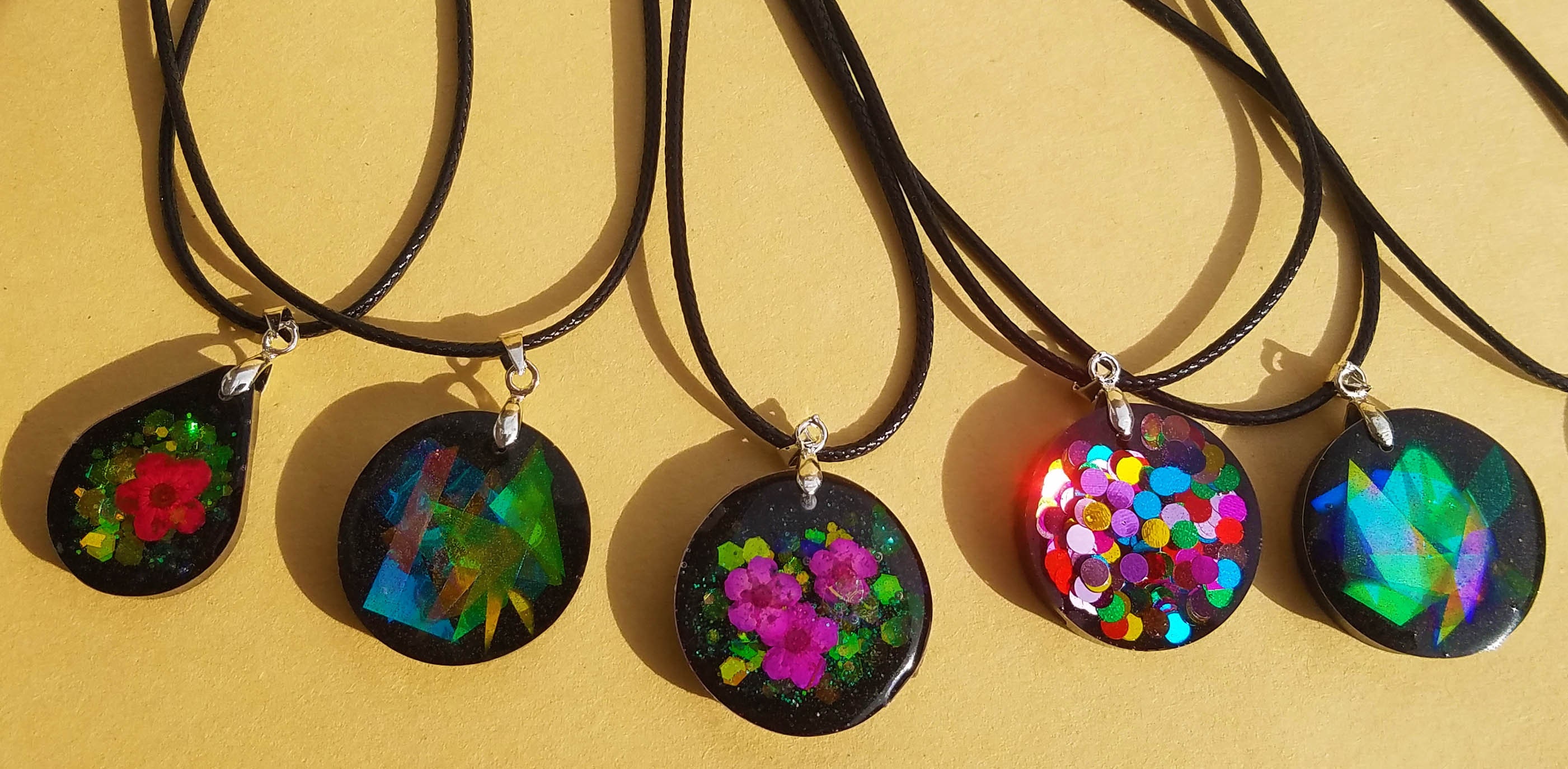 Epoxy Resin Pendant Necklace. Statement Necklace. Abstract Etsy