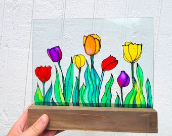 Tulip Suncatcher: Bring Nature Indoors with Botanical Stained Glass Art