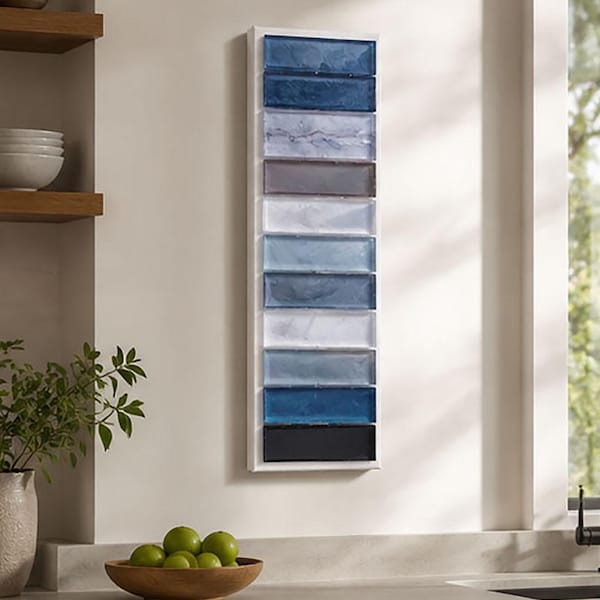 Gray Handmade Epoxy Resin Wall Art | Geometric Rainbow Abstract Sculpture, Contemporary Decor