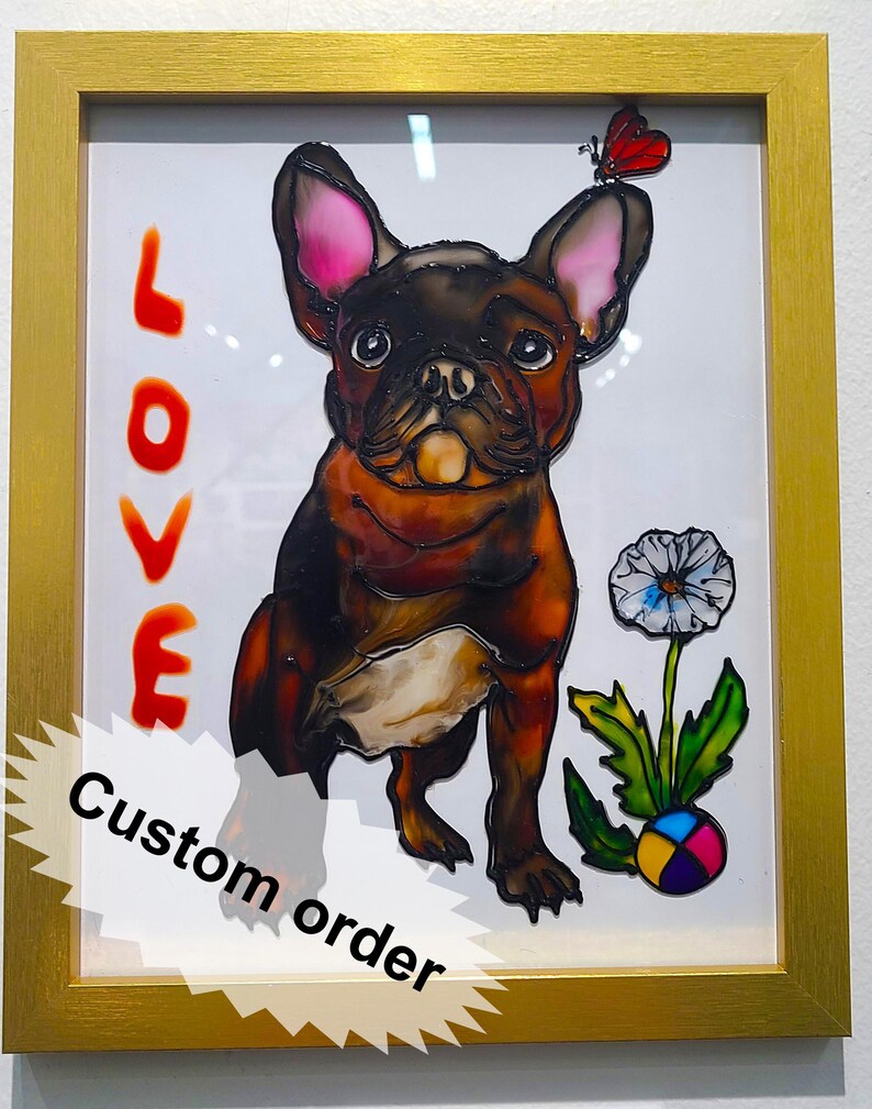 Hand-painted Pet Portrait on Glass, Custom Dog & Cat Memorial Art - Etsy