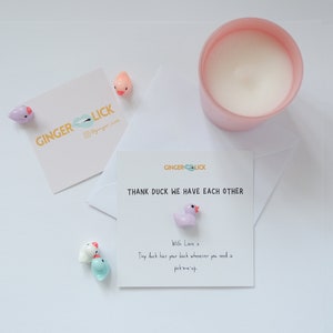 Funny Thinking of You Gift | Just Because Card | Anniversary Card | Send Some Love | Thank DUCK we have each other | Personalised Message