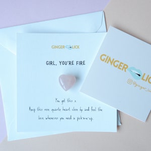Hai questa carta / Break Up Divorce Card / Cancer Chemo Gift / Cheer Up Gift / Girl You're Fire / Rose Quartz Heart / Thinking of You /