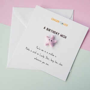 de aniversário da estrela | Um desejo de aniversário | Lembrança da estrela da sorte com mensagem personalizada | Cartão de aniversário bonito | Você é um em um milhão