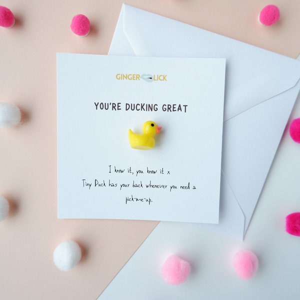 Cheer Up Gift | Motivation | Teacher Gift | You're Ducking Great | Duck | Personalised Custom Message | Cute Friendship Present |