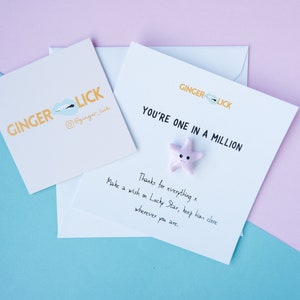 Carte de remerciement | Cadeau de réconfort | Merci Professeur | Vous êtes un sur un million | Souvenir d’étoile chanceuse | Message personnalisé | Cadeau d'amitié