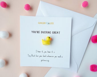 Cheer Up Gift | Motivation | Teacher Gift | You're Ducking Great | Duck | Personalised Custom Message | Cute Friendship Present |