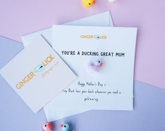 Funny Mother’s Day Card | You're A Ducking Great Mum | Tiny Duck | Personalised | First Mother's Day Gift |