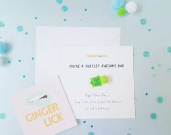 Father's Day Card | You're A Turtley Awesome Dad | Teeny Turtle | Daddy | Husband | Boyfriend | First Father's Day Gift | Funny Father's Day