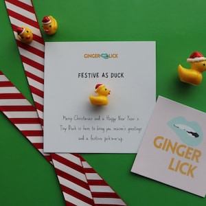 Novità regalo di Natale / Riempitivo per calze / Festivo come anatra / Biglietto di Natale / Buono regalo di Natale / Piccola anatra / Regalo segreto di Babbo Natale