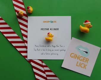 Novelty Christmas Gift | Stocking Filler | Festive as Duck | Christmas Card | Xmas Gift Card | Tiny Duck | Secret Santa Gift