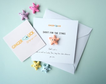 Lucky Charm | Good Luck Card | Good Luck New Job | Leaving Gift | Shoot for the Stars | Lucky Mascot | Custom Message | New Chapter