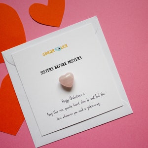 Sassy Galentines Card / Sorelle prima di Misters / Regalo personalizzato al quarzo rosa / Messaggio personalizzato / Galentines Presente