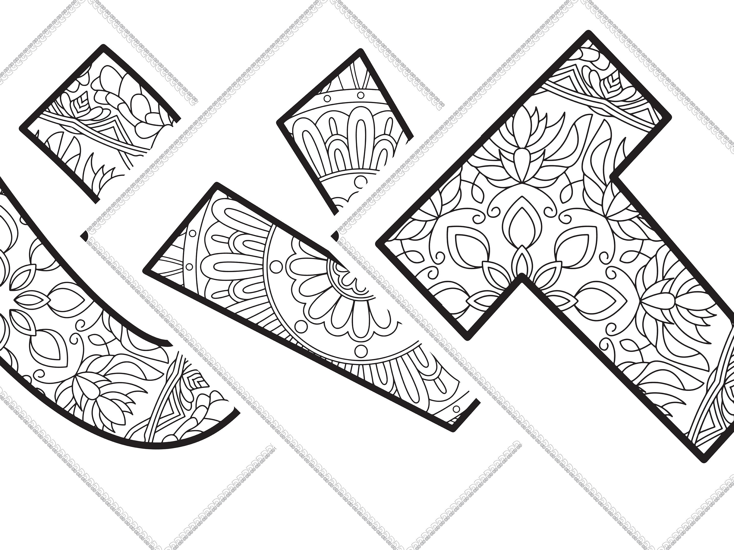 Alphabet Mandala Coloring Book Coloring Page SVG Alphabet | Etsy