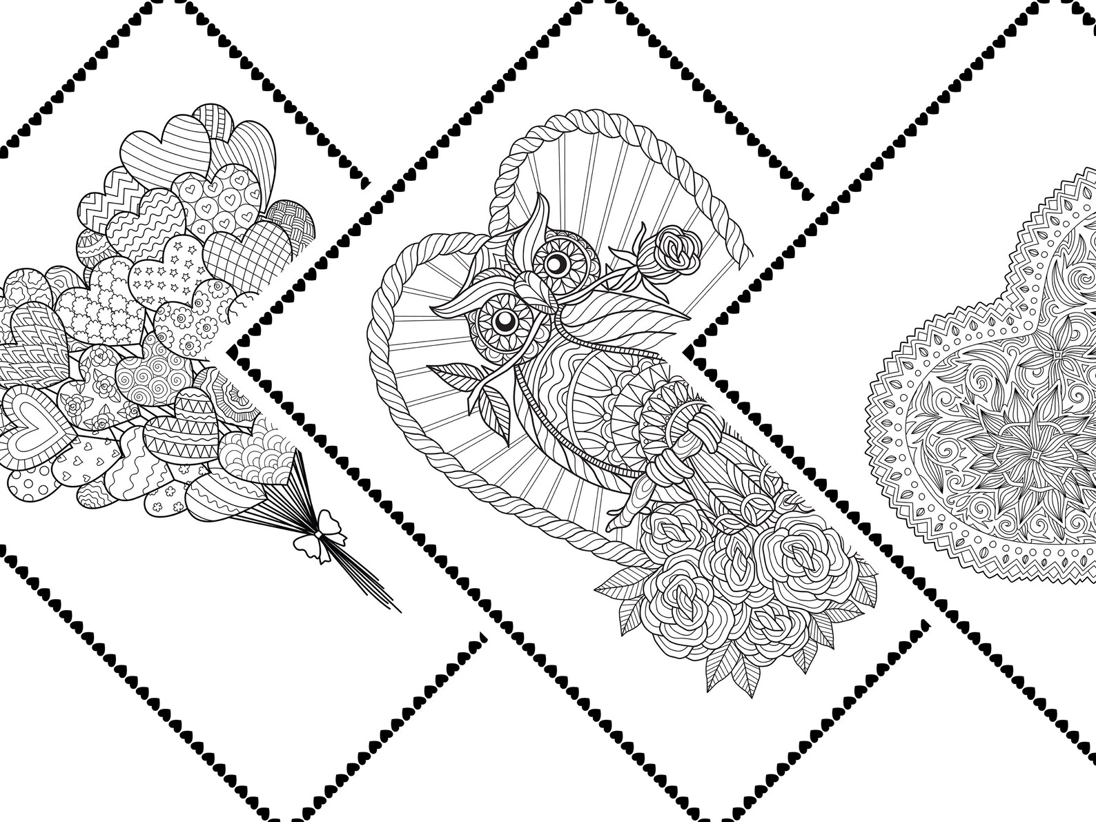 Download Valentines Day Love Adult Coloring Page KDP Interior An | Etsy
