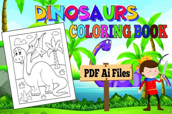 Download Dinosaur Coloring Book Dino Coloring Page Kdp Interior An Etsy