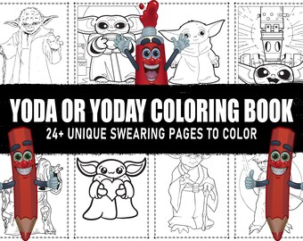 Yoda Coloring Page With Photos Etsy Yoda Coloring Page With Photos Etsy