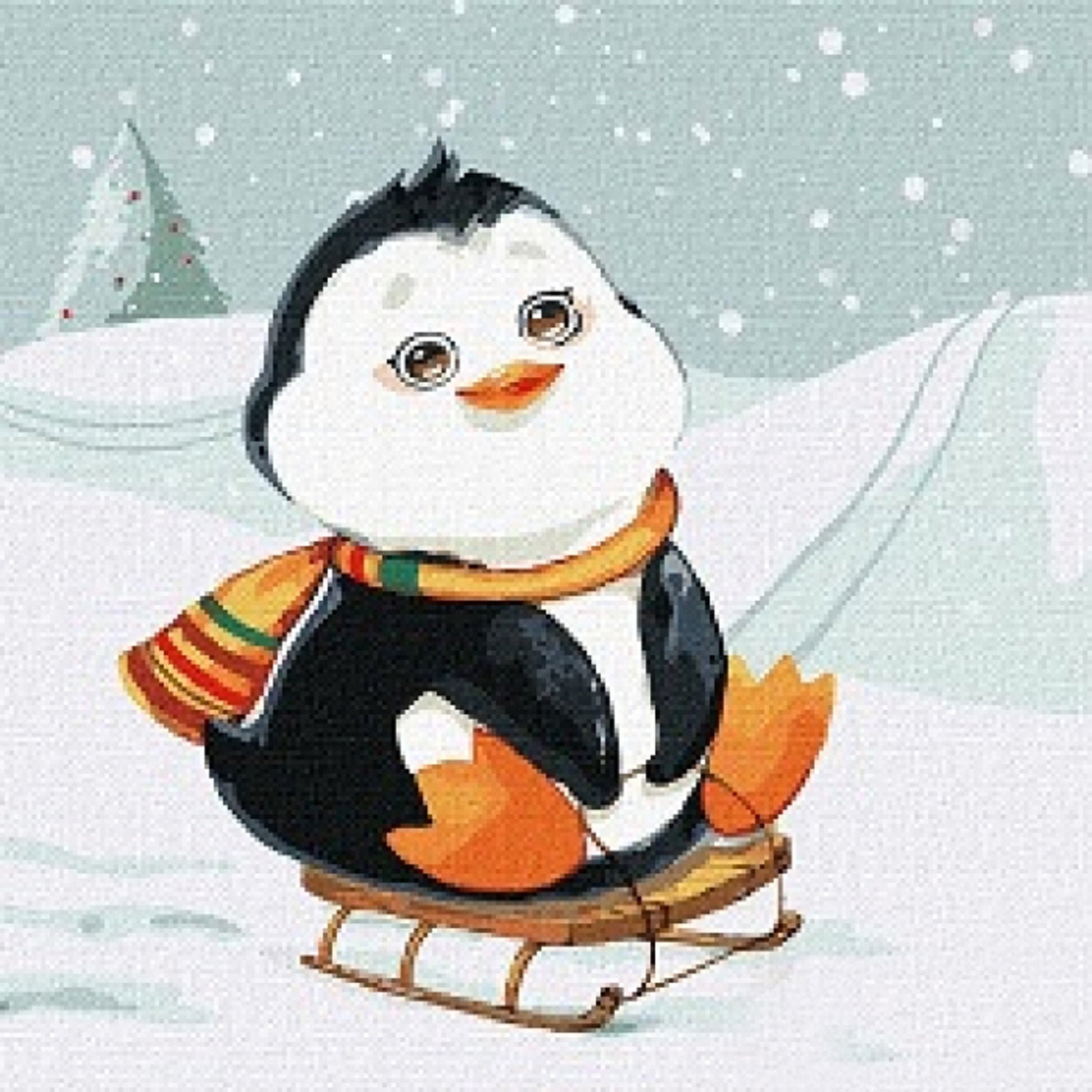 Penguin Paint by number kit Kids Bird Animal Painting set Etsy