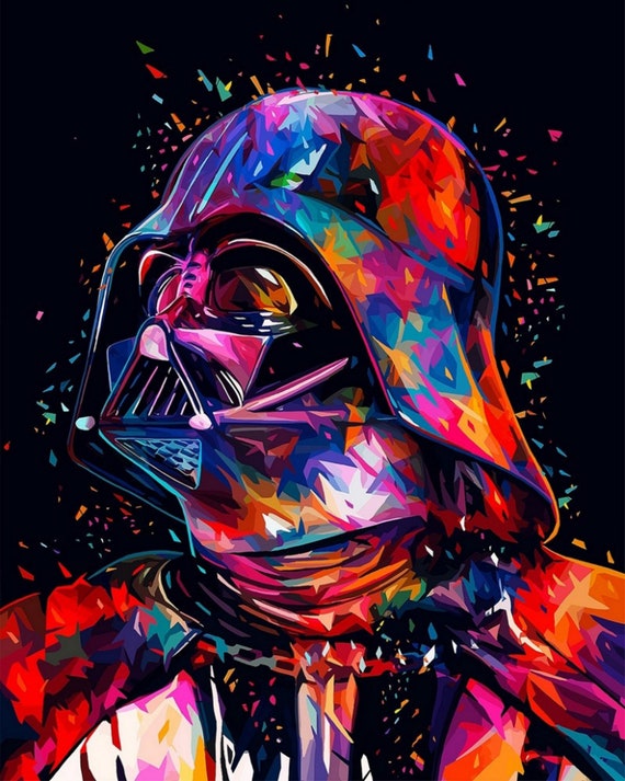 Star Wars Paint by Number Kit Darth Vader Painting by Etsy
