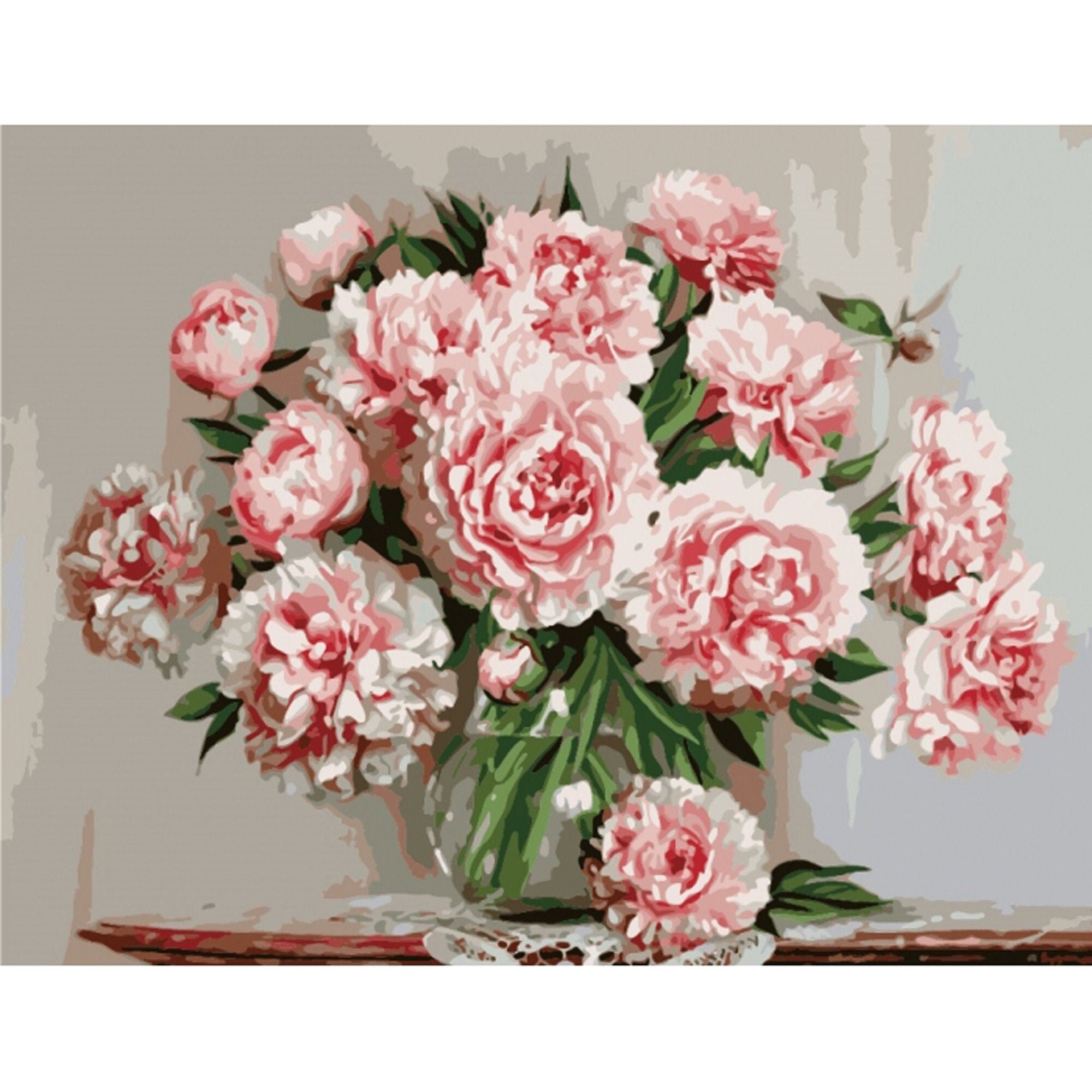 Floral Paint by number kit Adult Flowers Peony Painting by Etsy