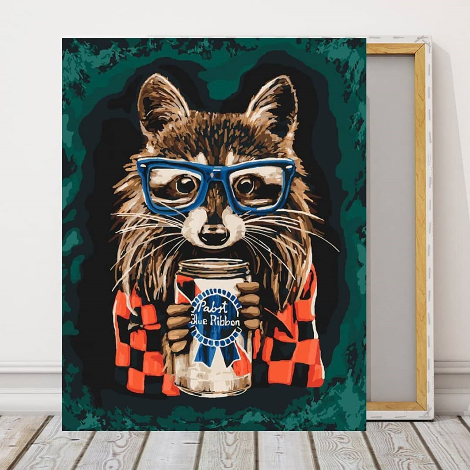 Waschbär Malen nach Zahlen Bild auf Leinwand für Erwachsene Etsy