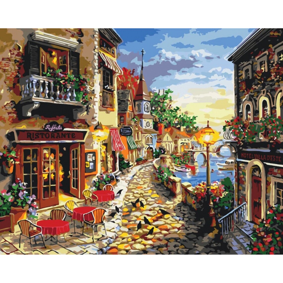Italian Street Paint by number kit Adult Italy Acrylic Etsy