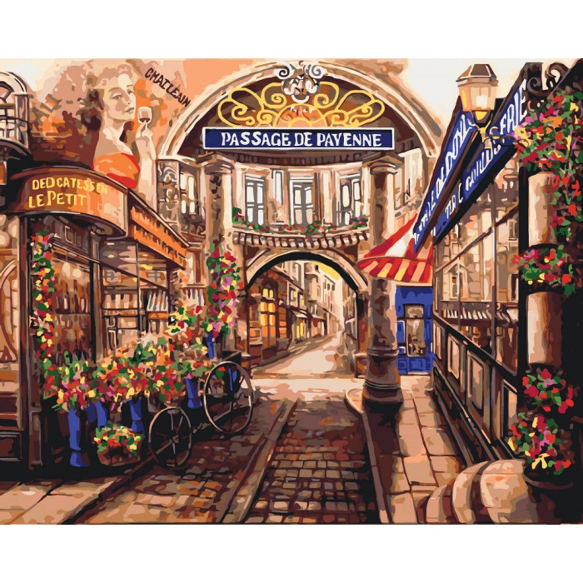 Passage France Paint by numbers kit Paris street Painting by Etsy