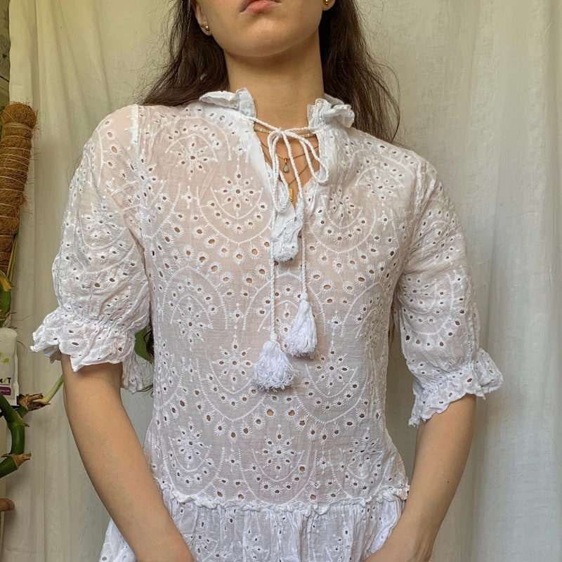 Ayaan White Embroidery Dress