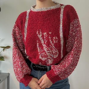 Vintage jaren 90 rode gebreide trui | XS-M