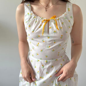 Vintage handmade 90s floral dress | Retro 90s cottage core dress | XS-S