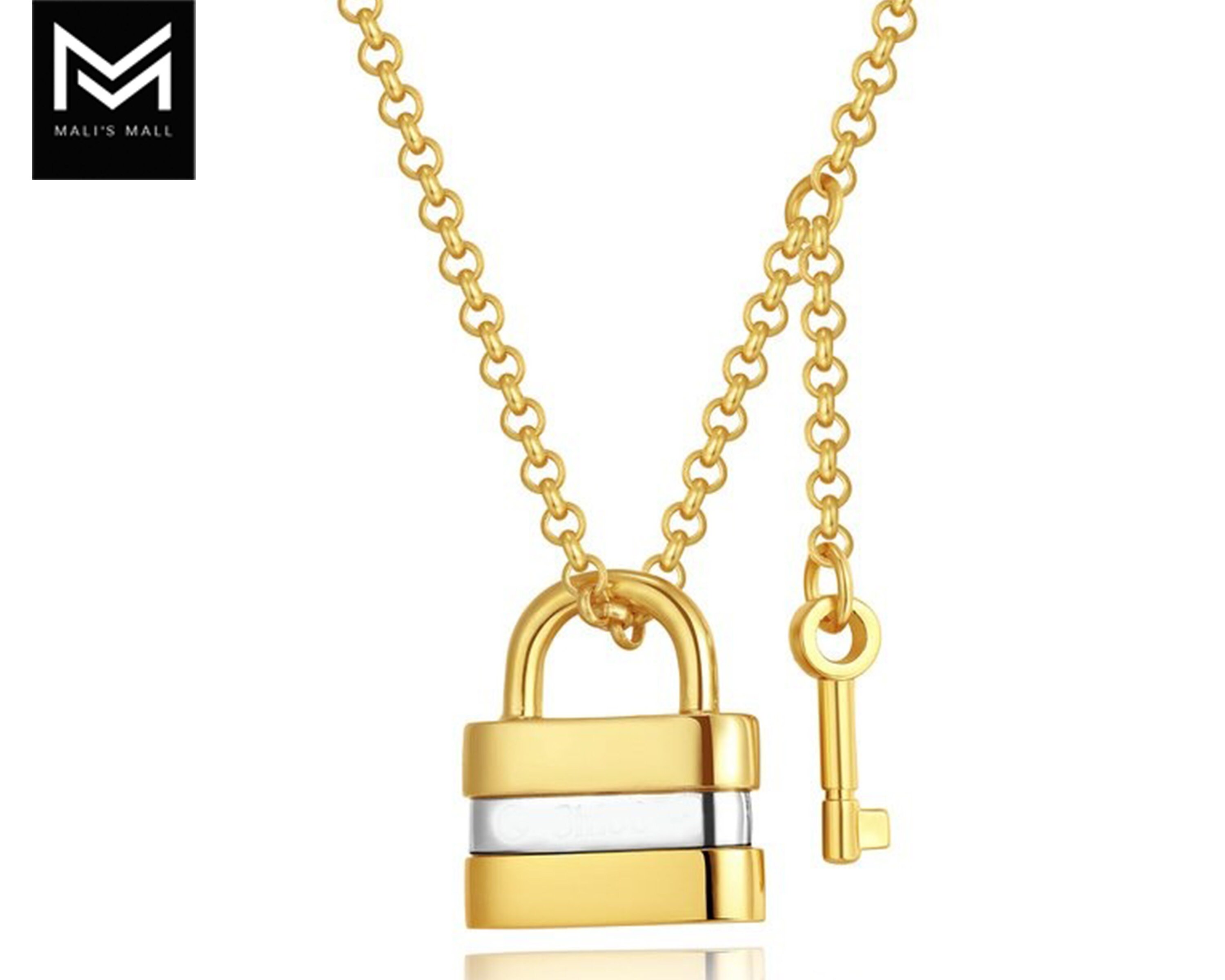 Padlock Girl Jewelry Set Lock Pendant with Thick Chain Etsy
