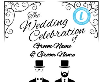 Plantilla de invitación de boda gay electrónica