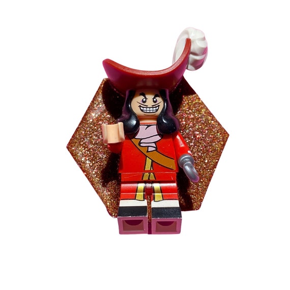 Captain Hook peter Pan™ LEGO® Badge Holder badge Reel, Keychain, Ornament,  Zipper Pull Great Gift for Nurses, Teachers, or Kids 