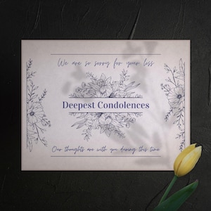 Carte de condoléances les plus sincères