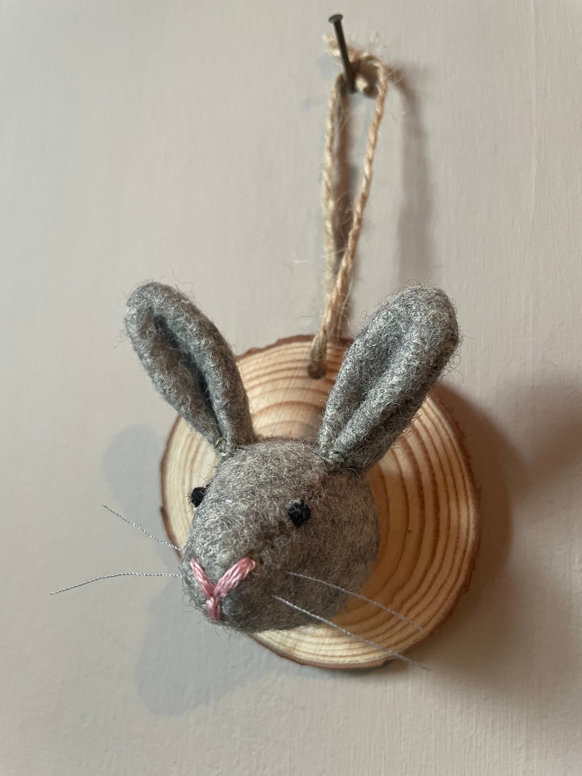 Rabbit Felt Head Wall Hanging Nursery Wall Decor Animal Etsy