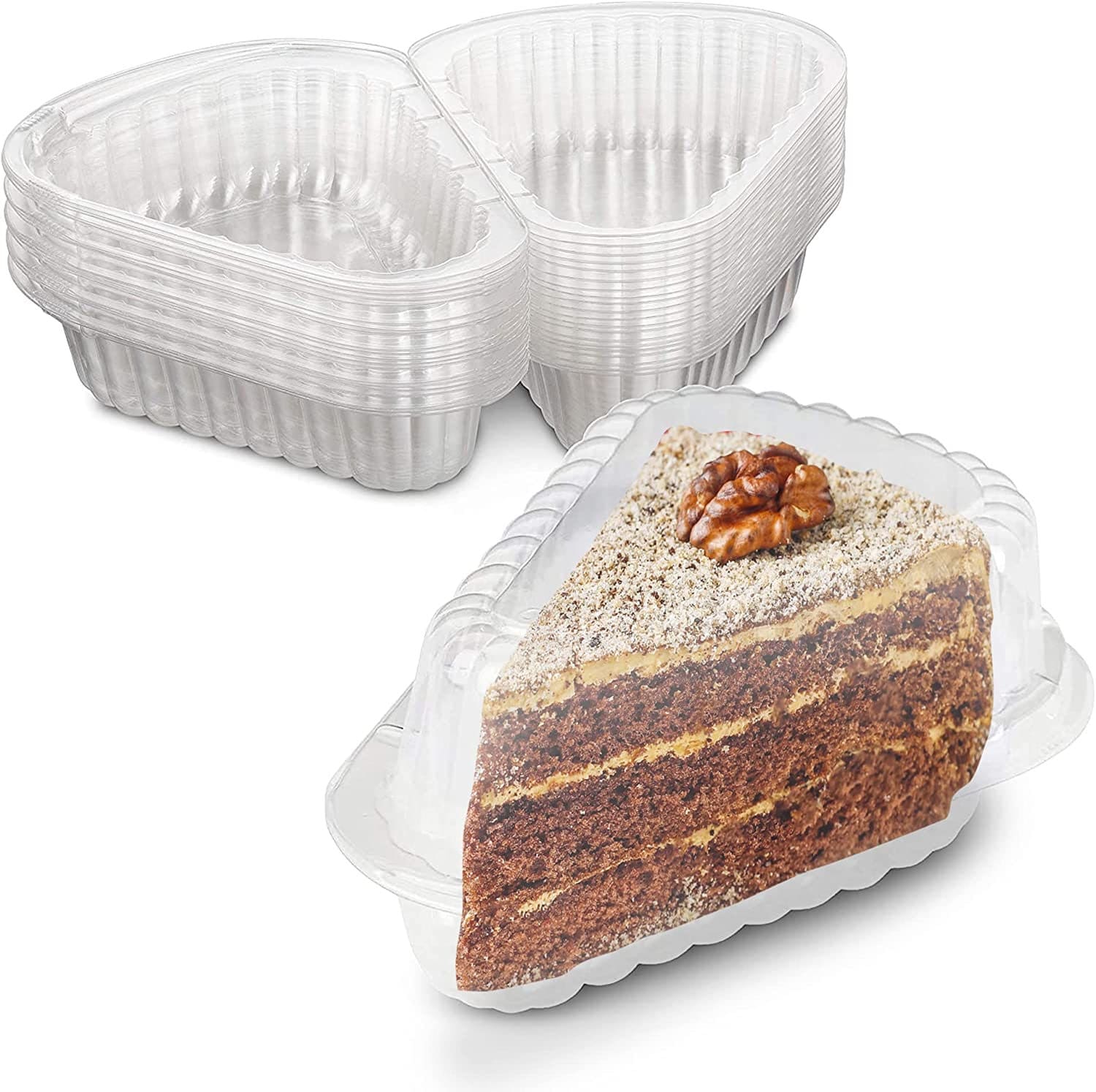 25 CT Cake Slice Containers / Cake Slice Boxes / Food to Go Containers /  Bakery Containers 