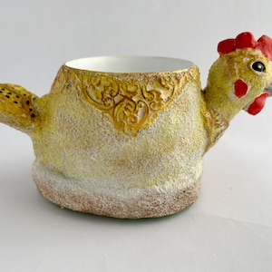 Handmade Chicken Flower Planter Pot - Sustainable and Eco-Friendly
