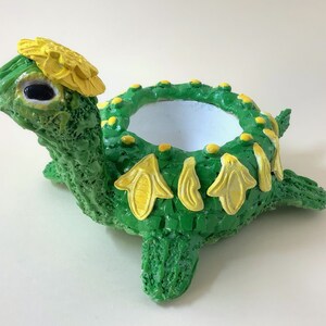 Maceta de tortuga marina hecha a mano para flores o hierbas suculentas / Maceta de animales ecológica única