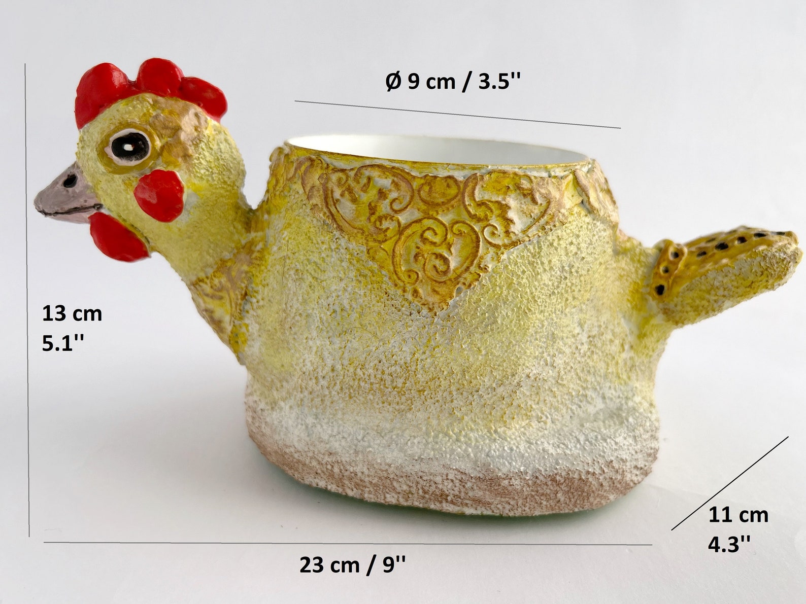 Handmade Chicken Flower Planter Pot - Sustainable and Eco-friendly - Etsy