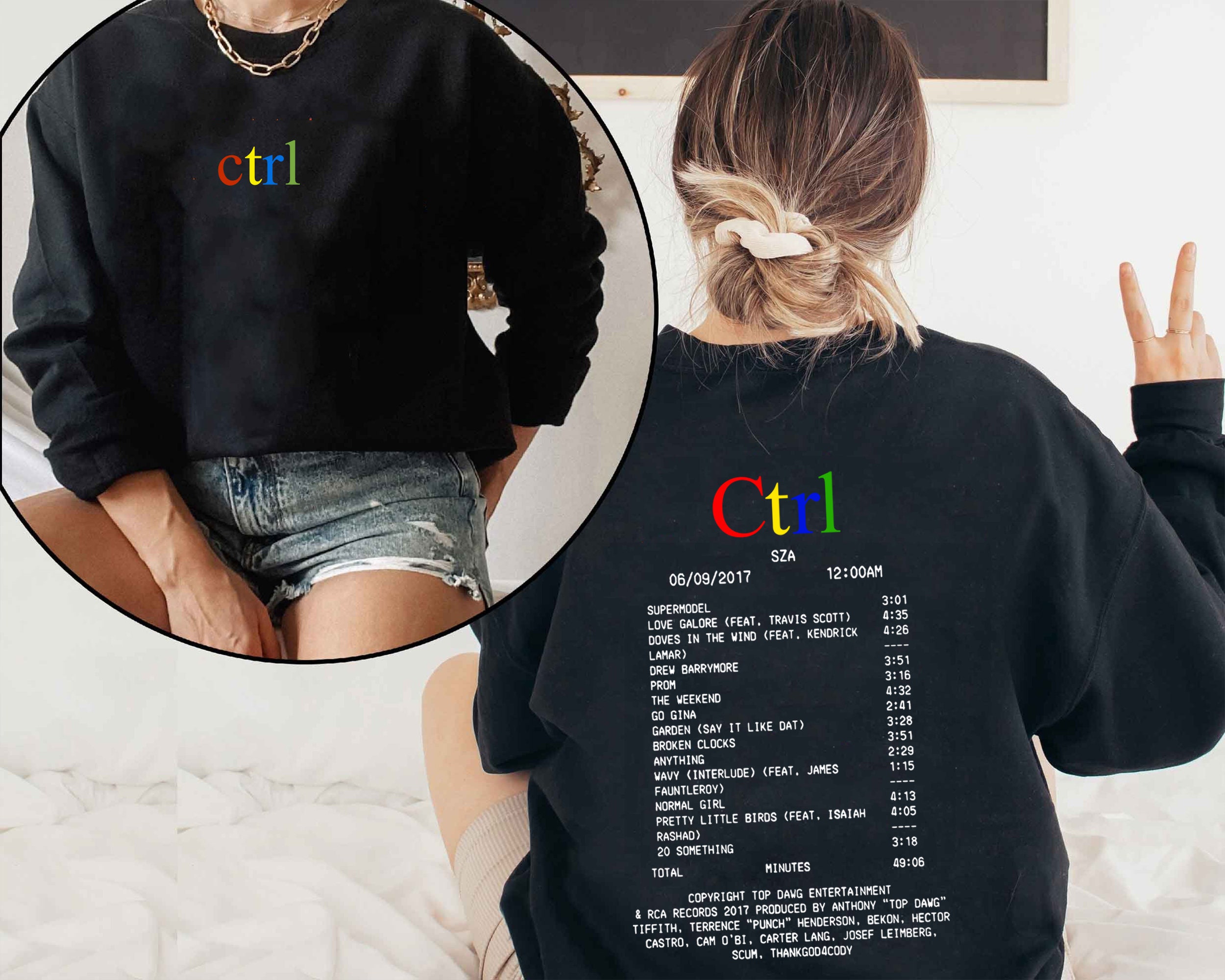 Ctrl Rainbow By Sza With Tracklist Shirt