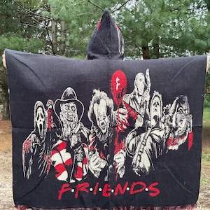 Poncho de alpaca estilo Sexta-Feira 13: feito à mão, no estilo de filme de terror.