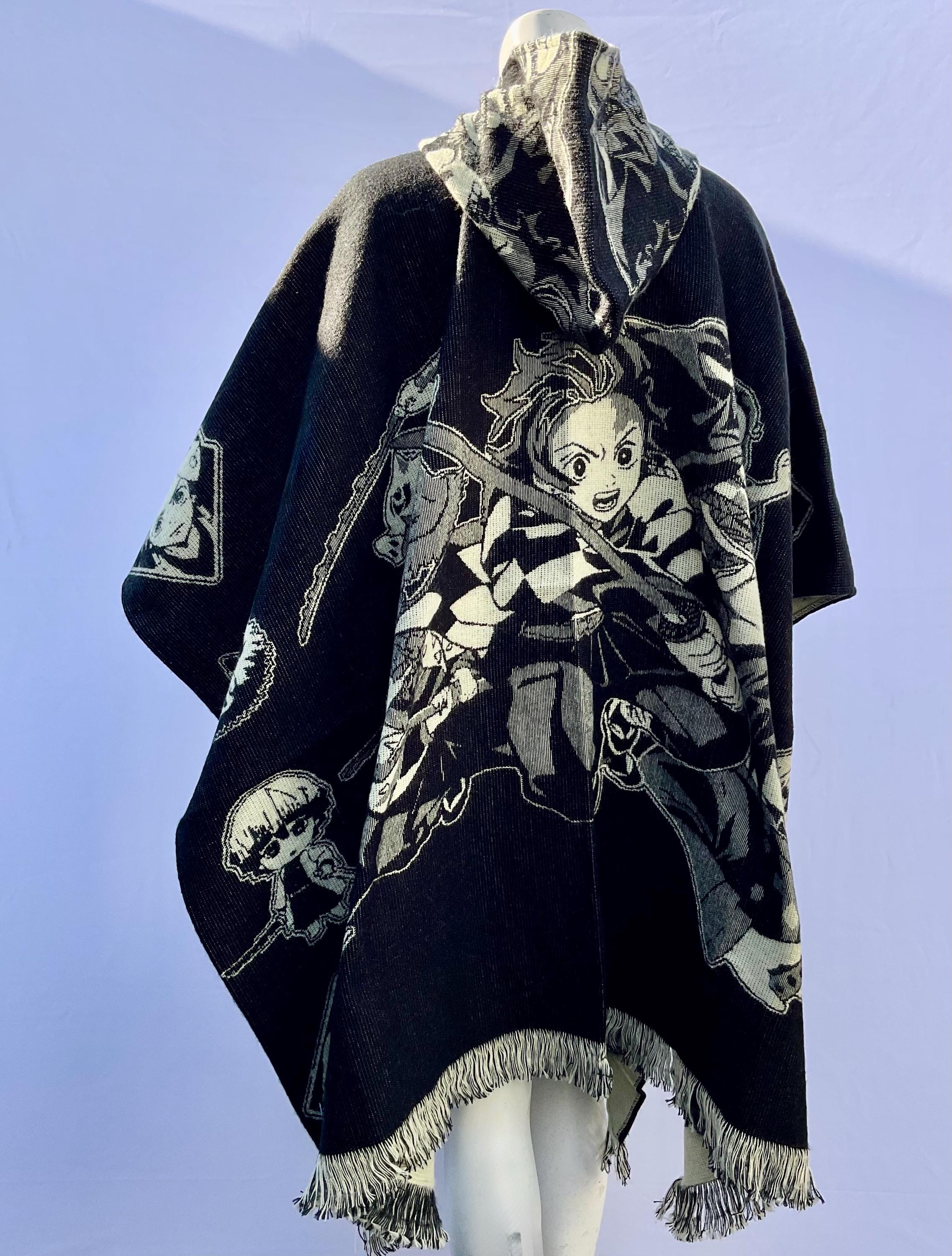 美品♡RIM.ARK リムアークLayered poncho OP　38 Anime, Handmade Alpaca Wool Poncho, Demon Slayer Infinity, Dark